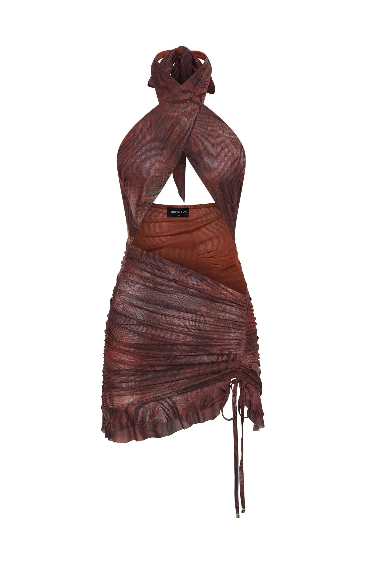 Robe courte en maille Wild Motion, couleur rouge désert