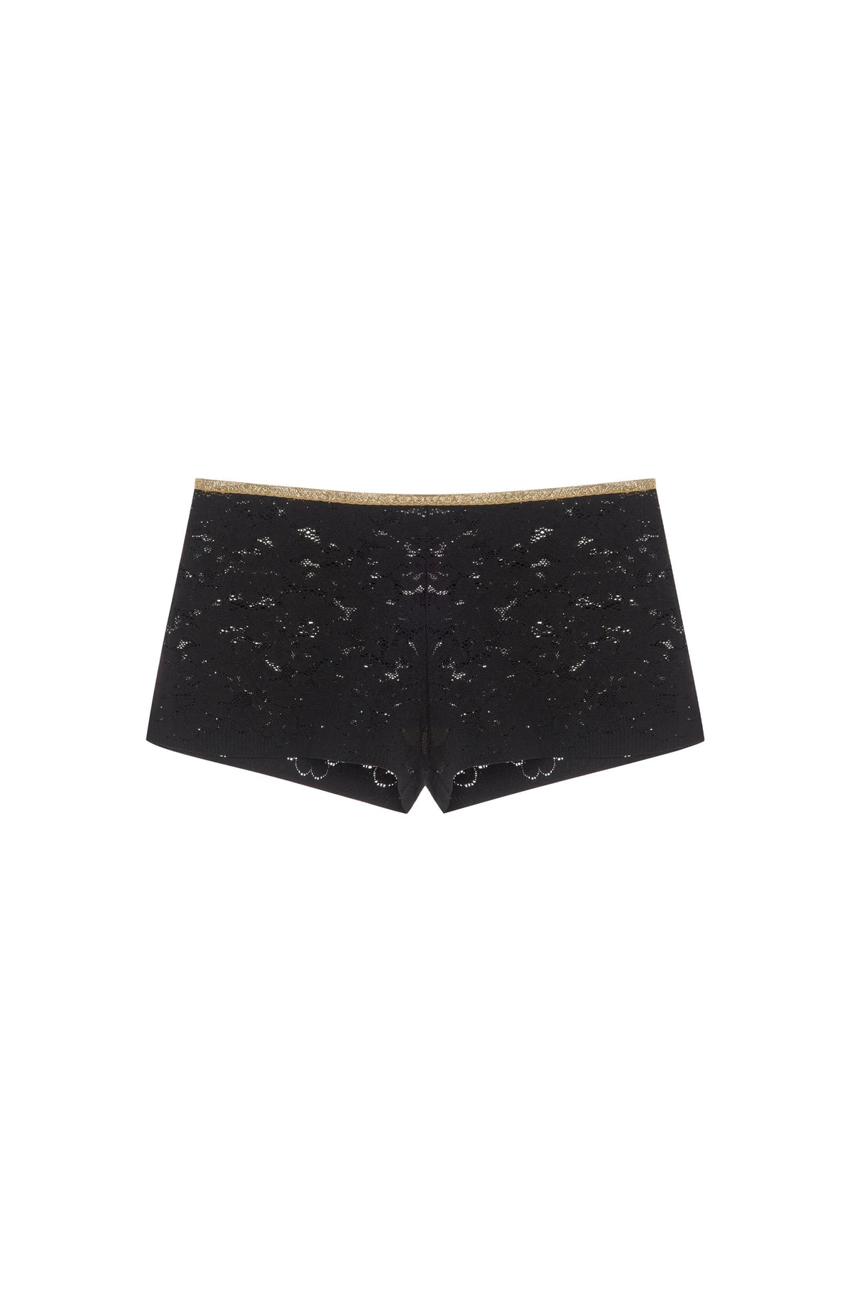 dylan High-waisted foam white lace and Lurex boyshorts