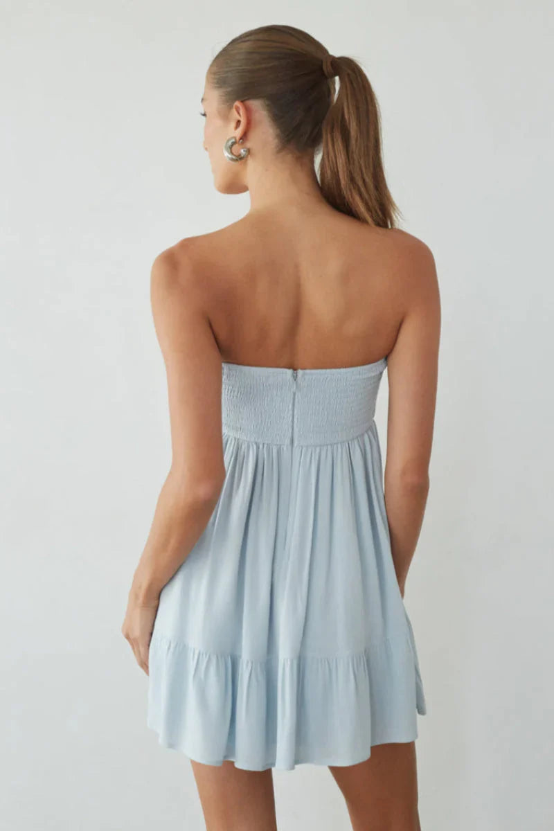 Mini-robe babydoll à nouer Lyric