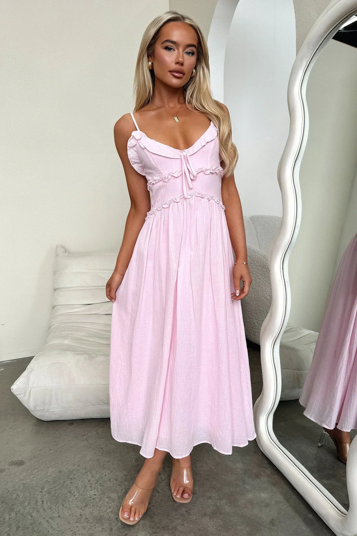 Robe Midi Nicola – Rose Bébé