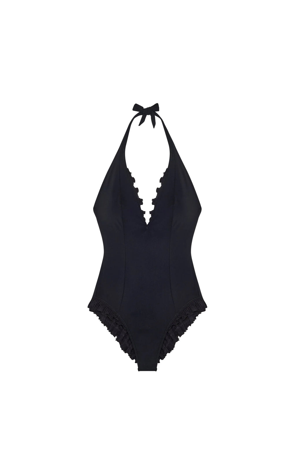 caylane Orange scooped-out swimsuit with ruffles