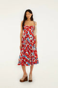 Cherry Blossom Sleeveless Midi Dress