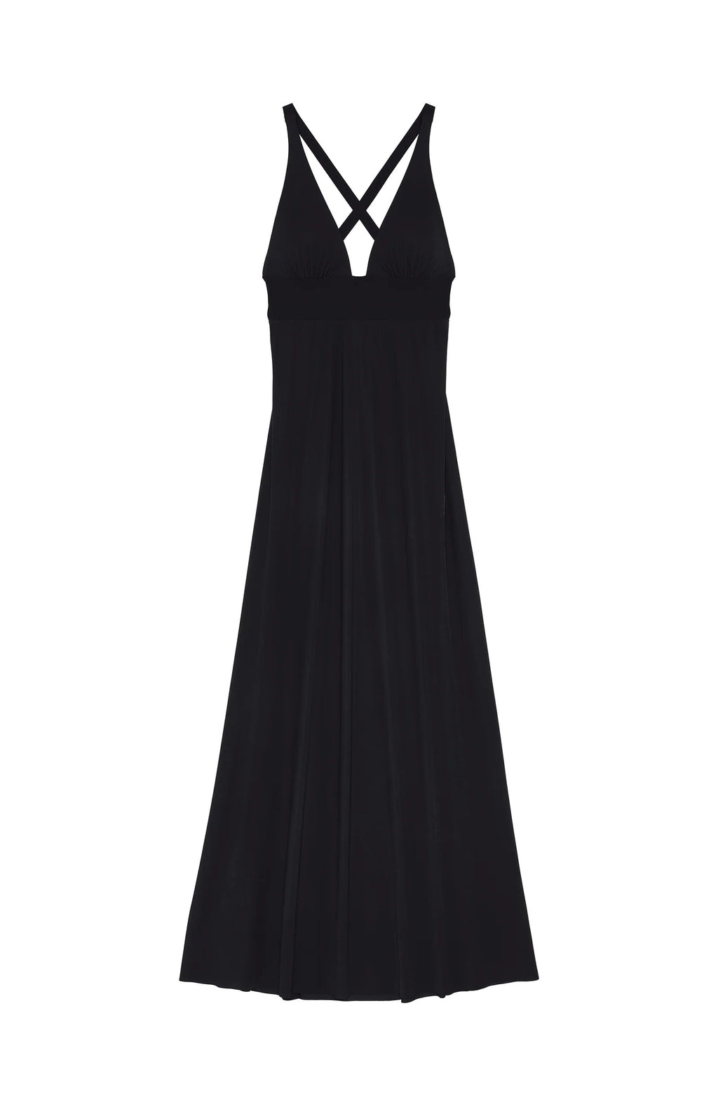 vick Long black low-neck dress