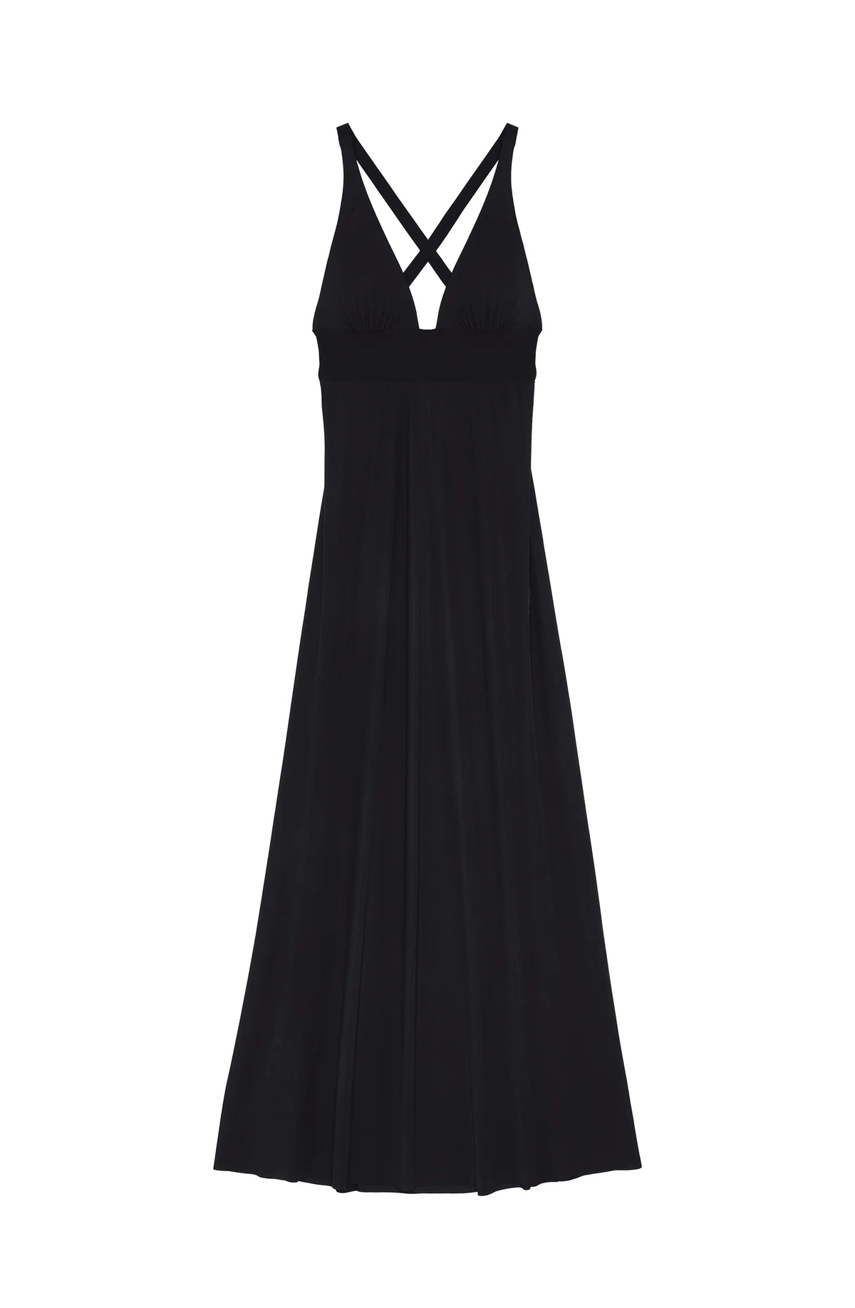 vick Long black low-neck dress