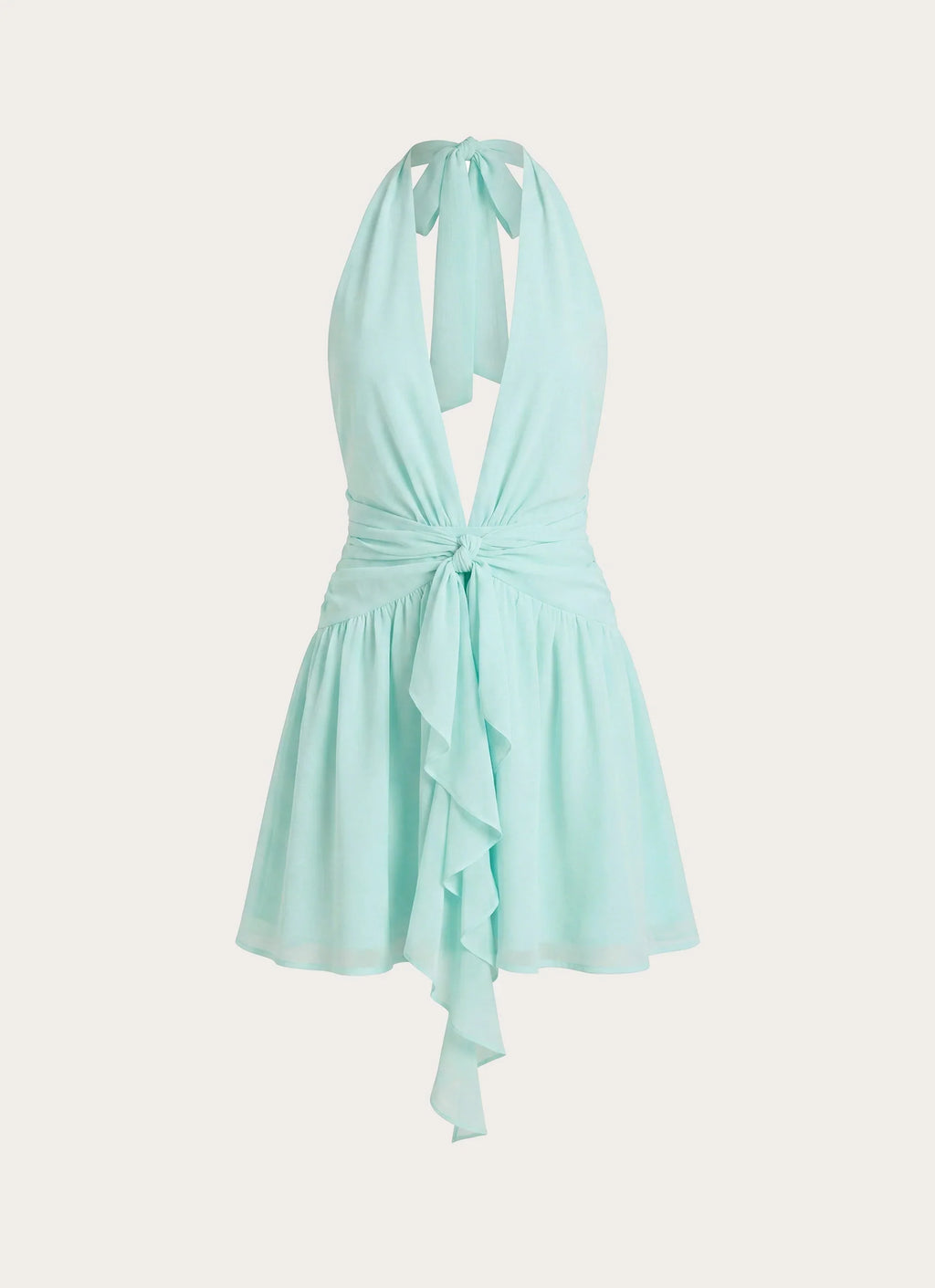 Guide You Halter Neck Mini Dress - Aqua