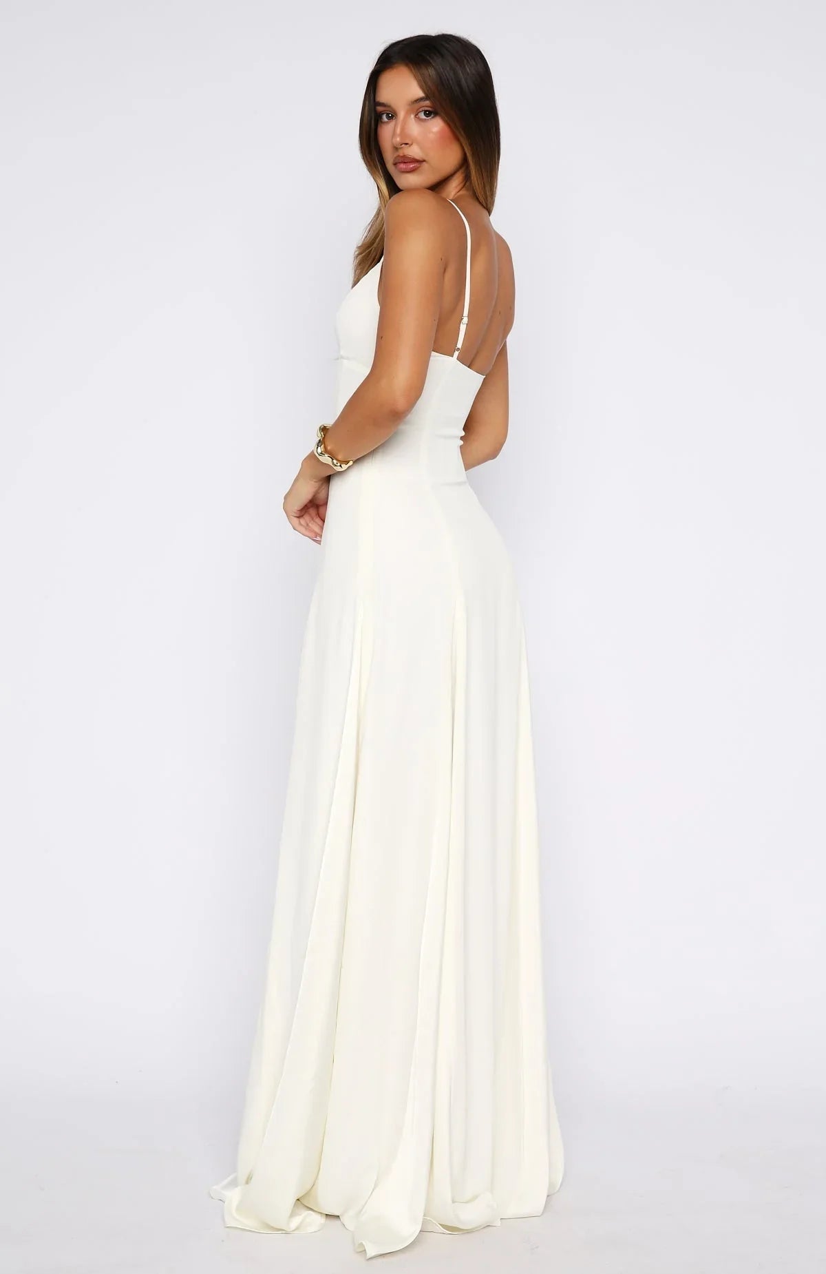 Robe longue élégante pour l'après-soirée Blanc cassé