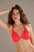 fabia Redcurrant mono-underwired bikini top