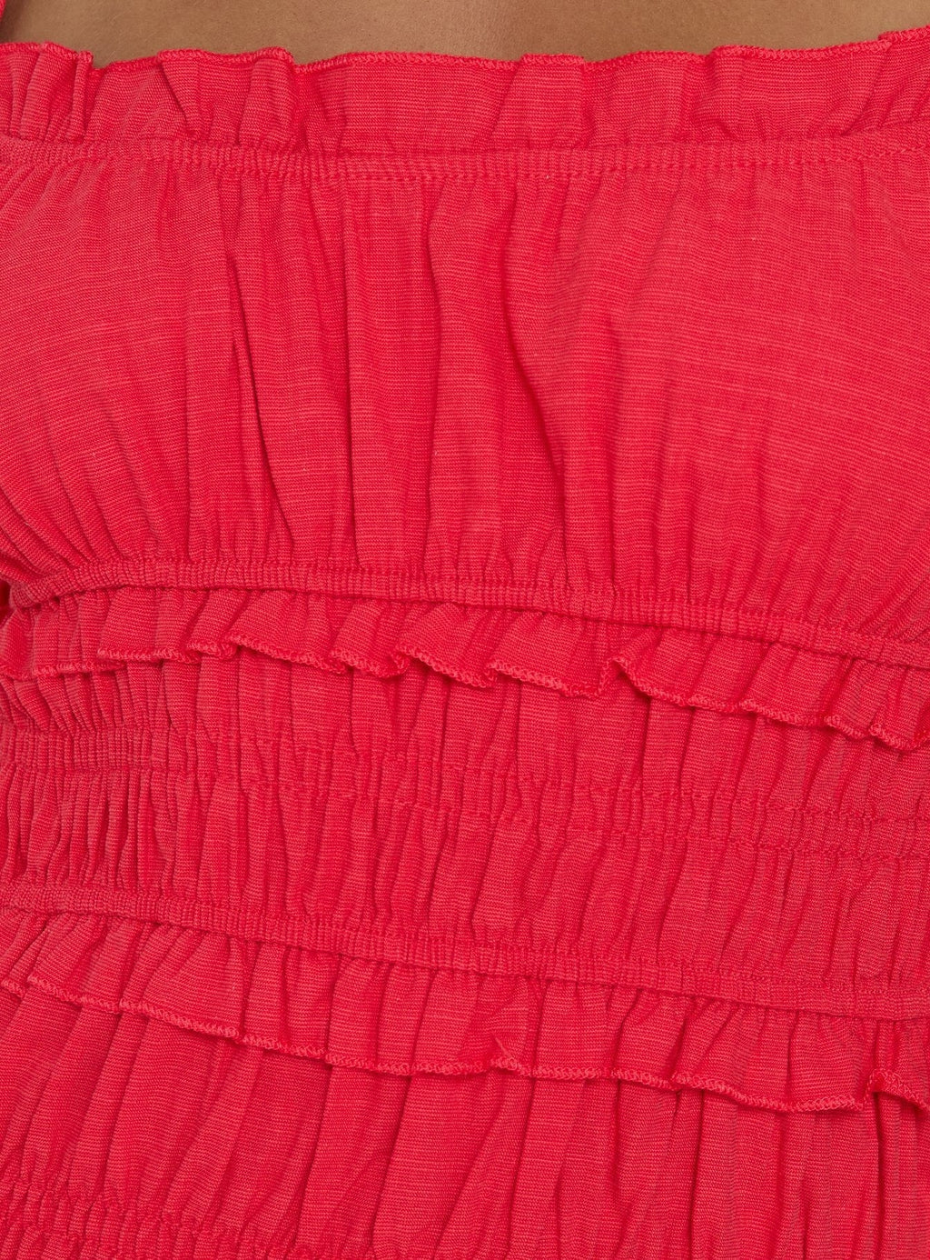 Robe longue froncée Rubiella rouge