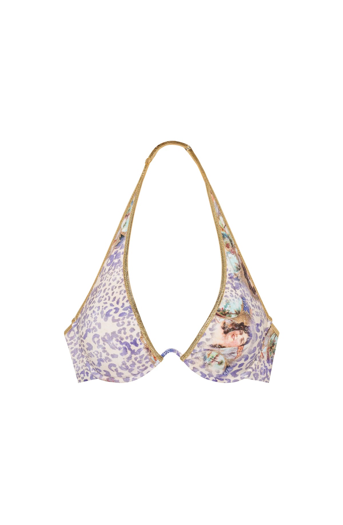 emy Printed mono-underwired bikini top