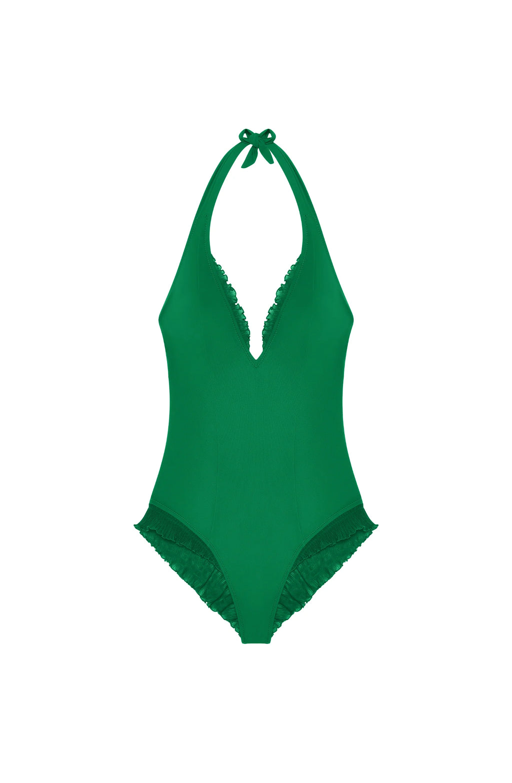 caylane Orange scooped-out swimsuit with ruffles