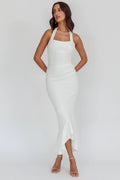 Robe midi dos nu "Fire Of Stars" blanche
