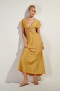 Robe longue dorée Rislene