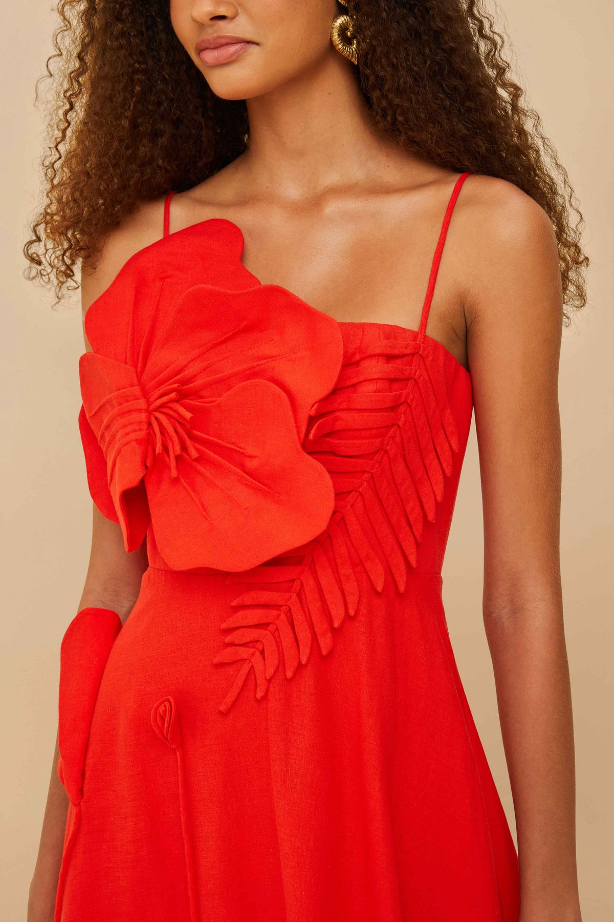 Robe midi Red Garden Lenzing™ Ecovero™ Euroflax™