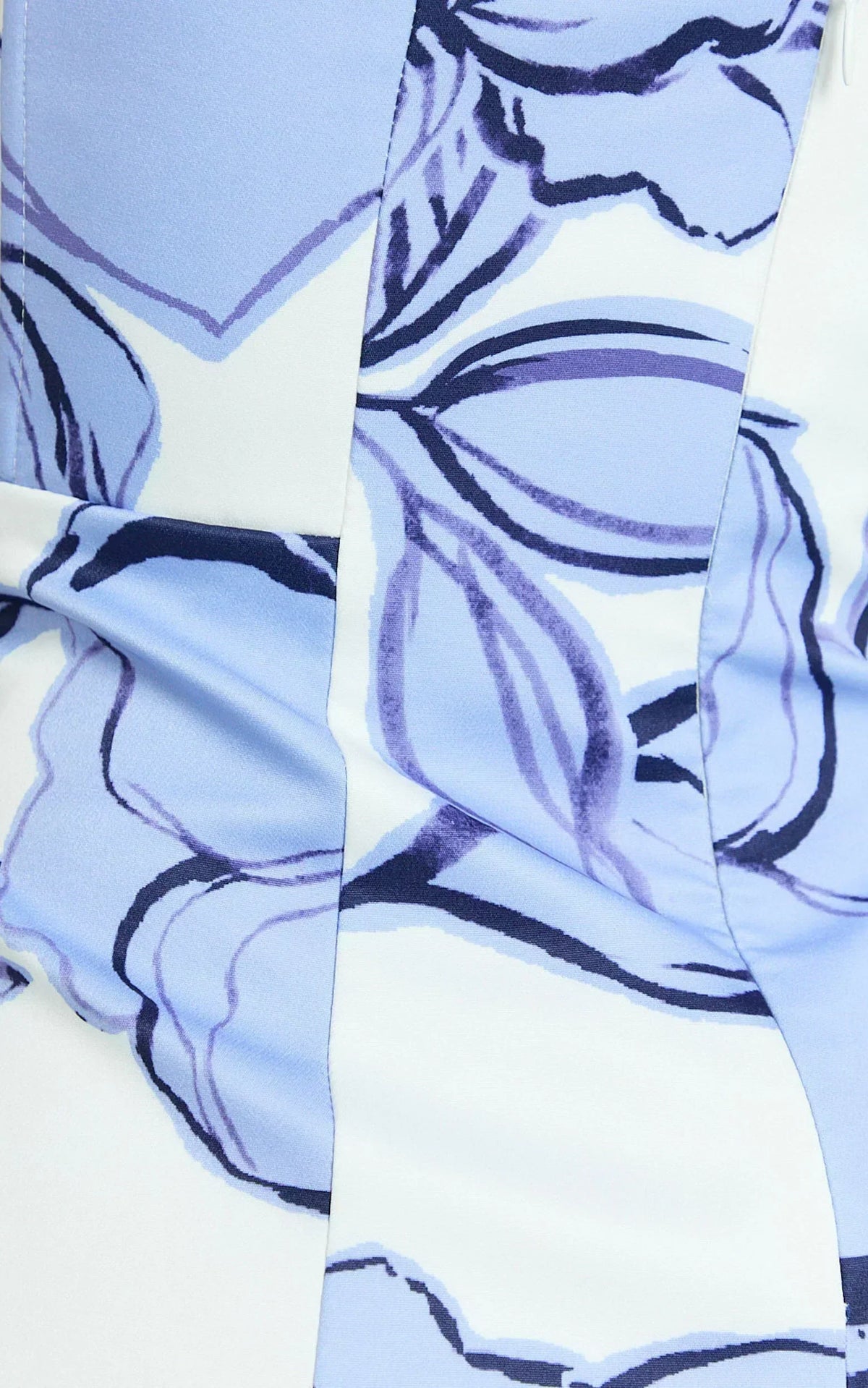 Mini-robe Catharine - Robe bustier trapèze à imprimé floral bleu