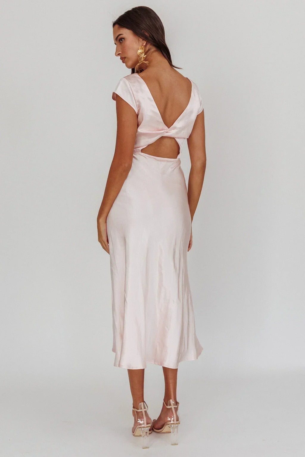 Robe midi Lucinda croisée dans le dos Blush