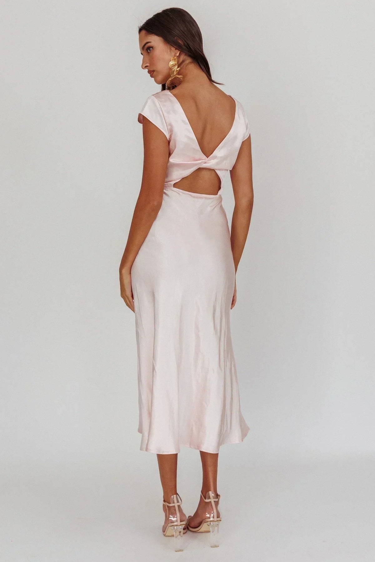Robe midi Lucinda croisée dans le dos Blush