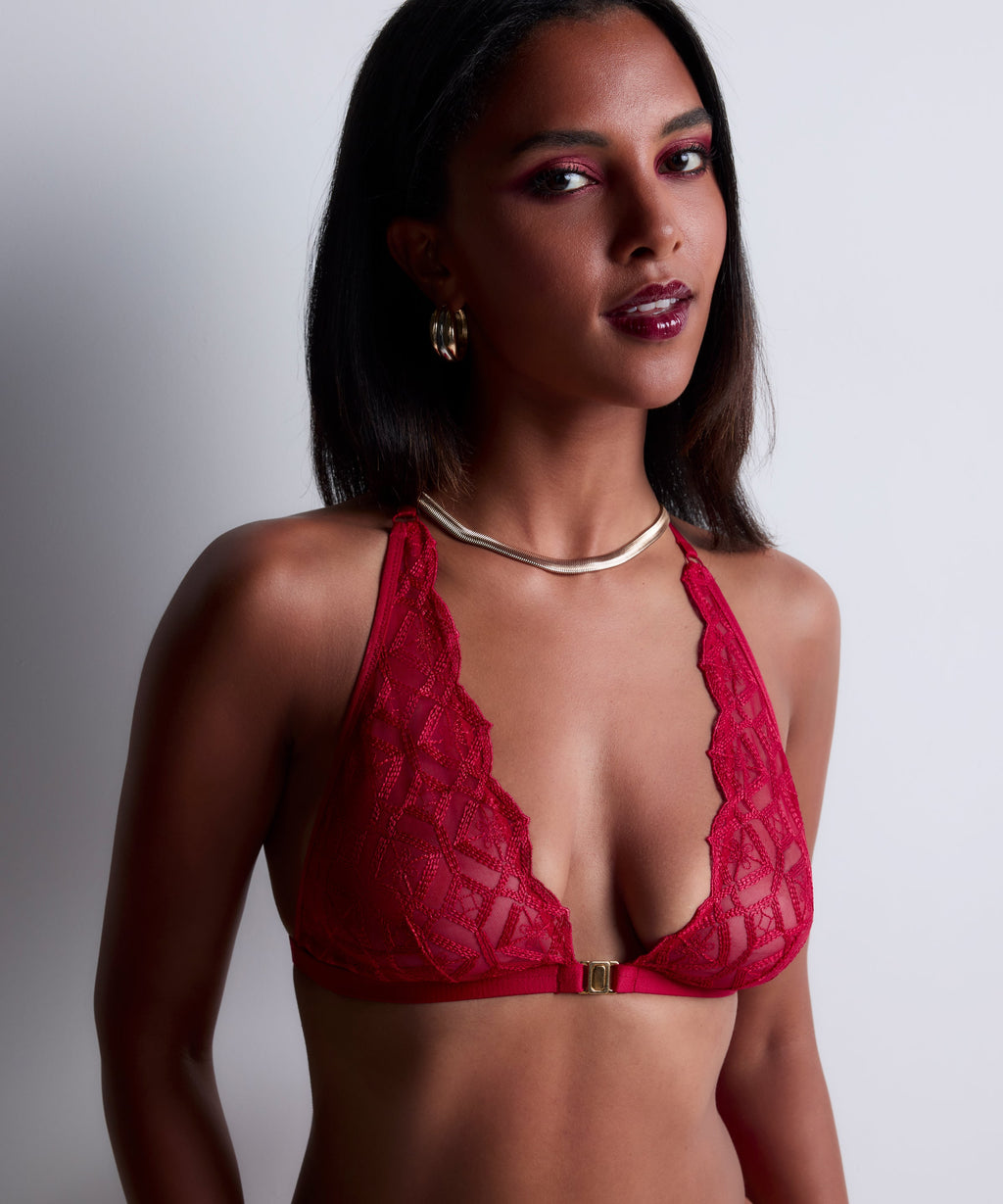 Sense of Illusion Soutien-gorge triangle bralette Rouge baie