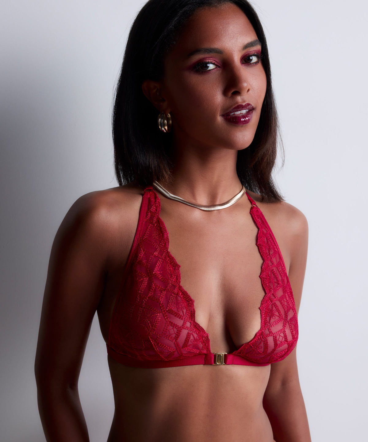 Sense of Illusion Soutien-gorge triangle bralette Rouge baie