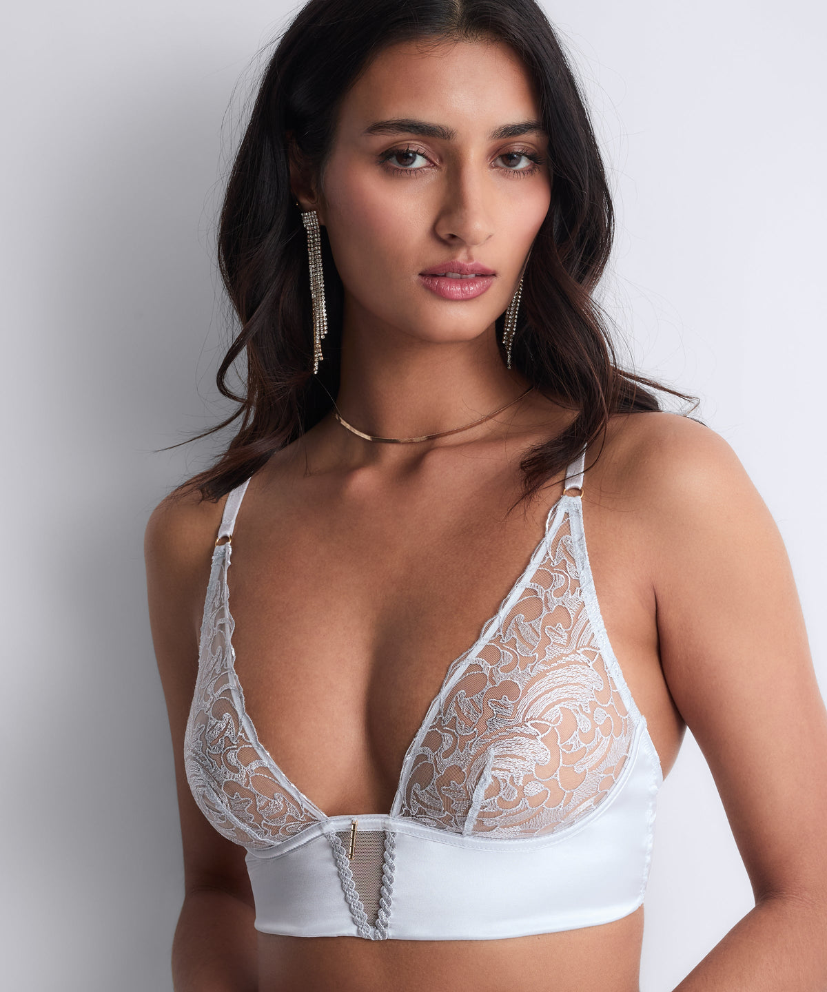 Satin Memories Bralette triangle Artic Blue