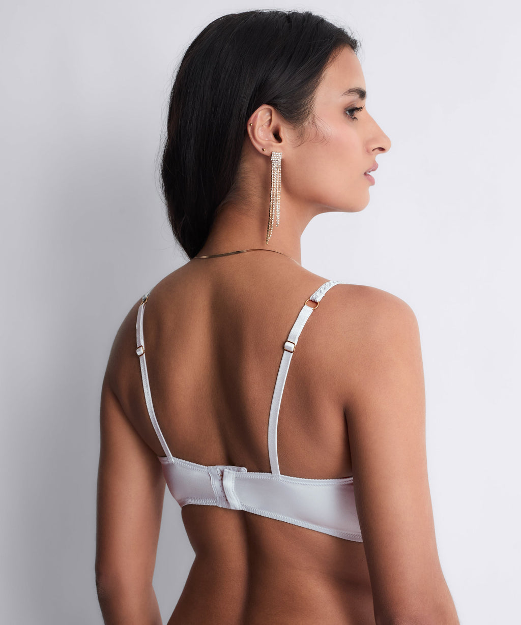 Bustier en satin à mémoire de forme bleu arctique