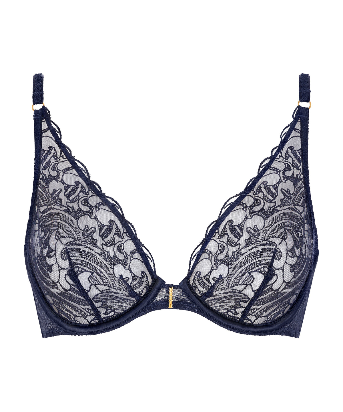 Satin Memories Triangle Bra with Underwire Deep Sea