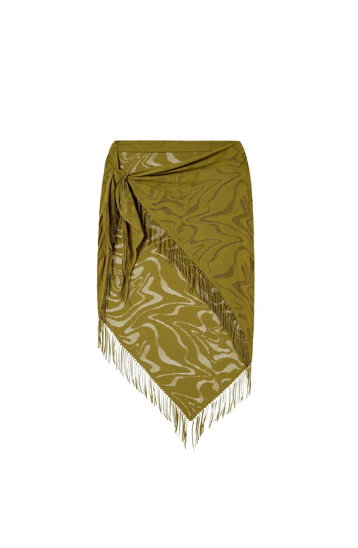 trudy Bronze lace fringed pareo