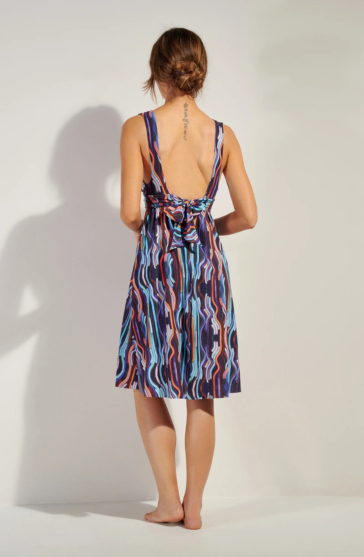 roma Printed sleeveless dress NEON