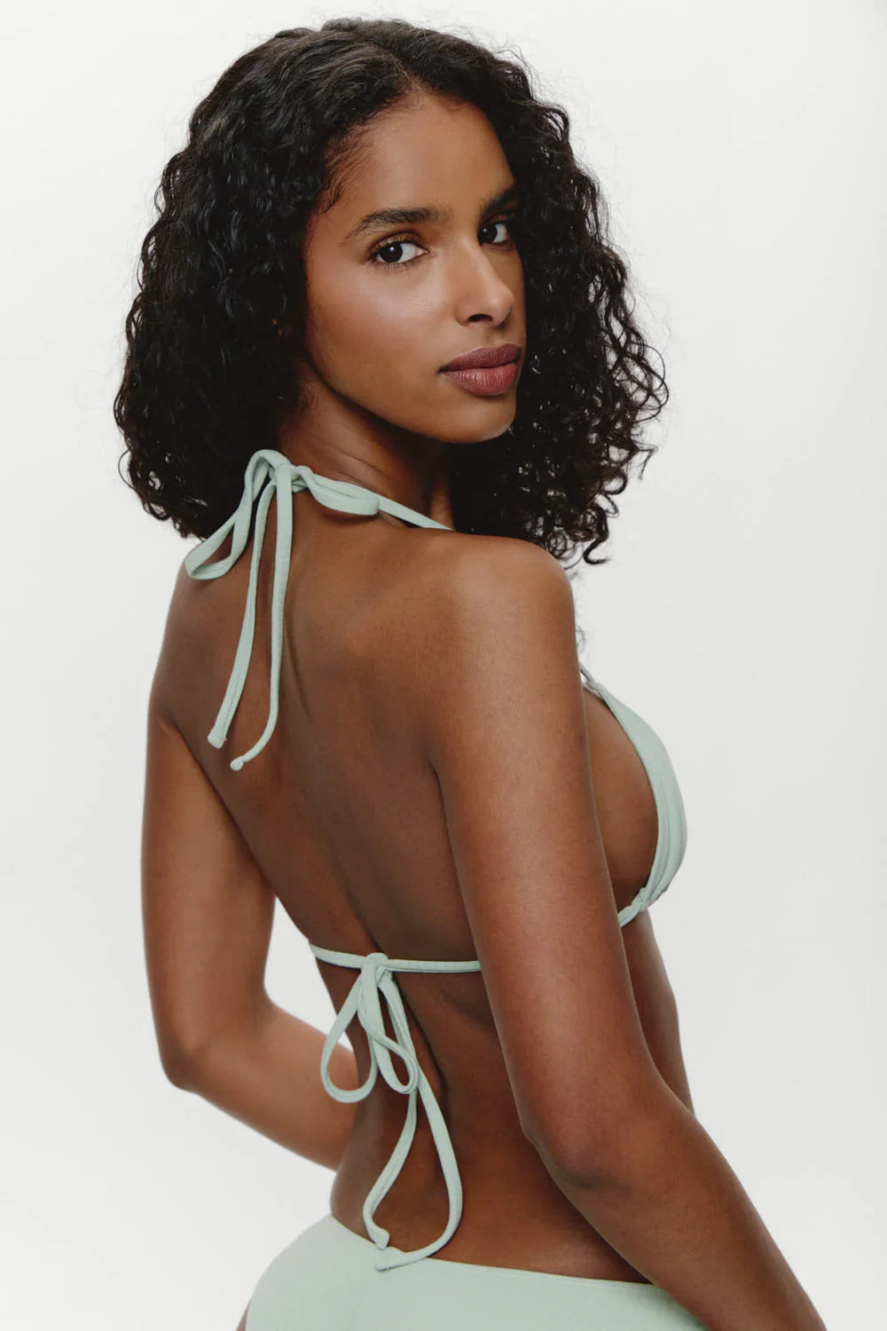 Haut de bikini triangle à décolleté plongeant Nick - Menthe