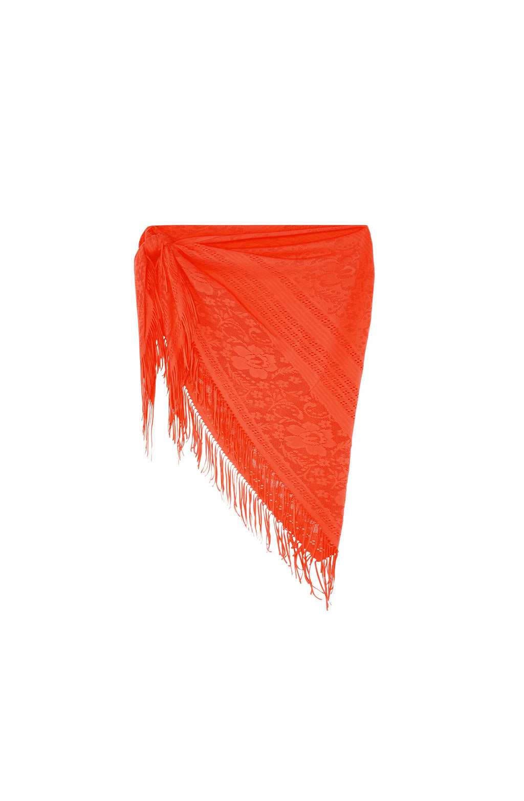 pang Short orange fringed pareo