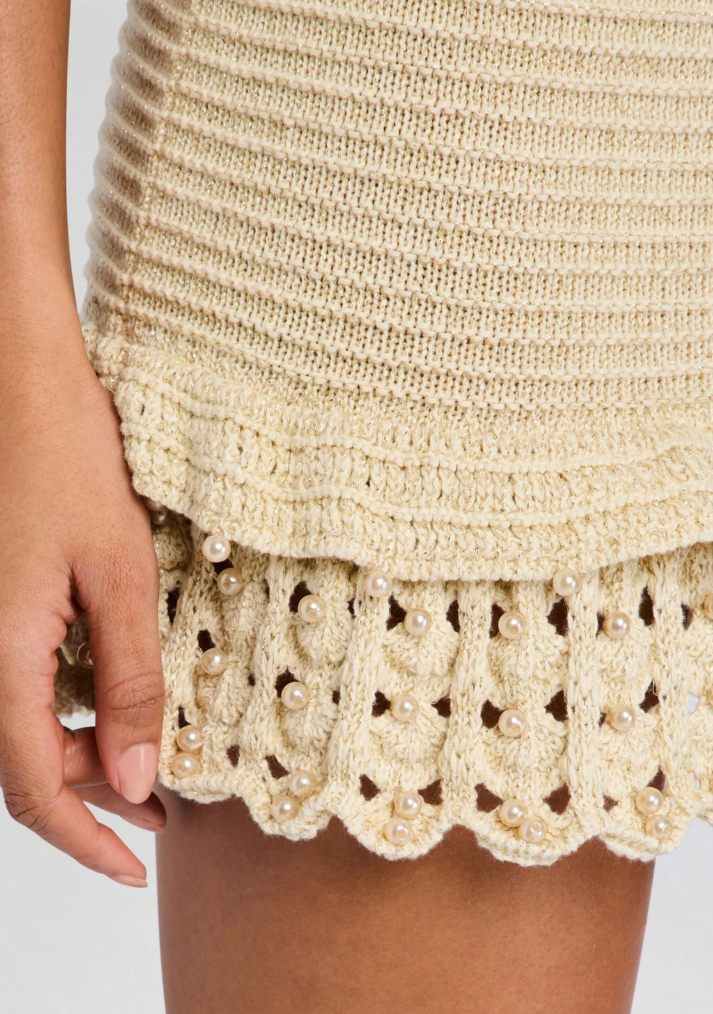 Robe Vali en crochet métallisé et perles