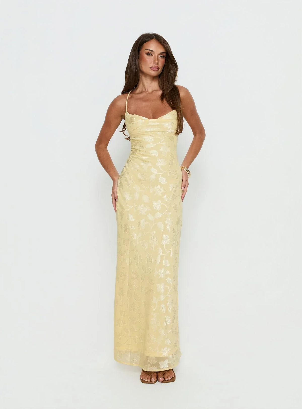 Robe longue Celena à imprimé citrons
