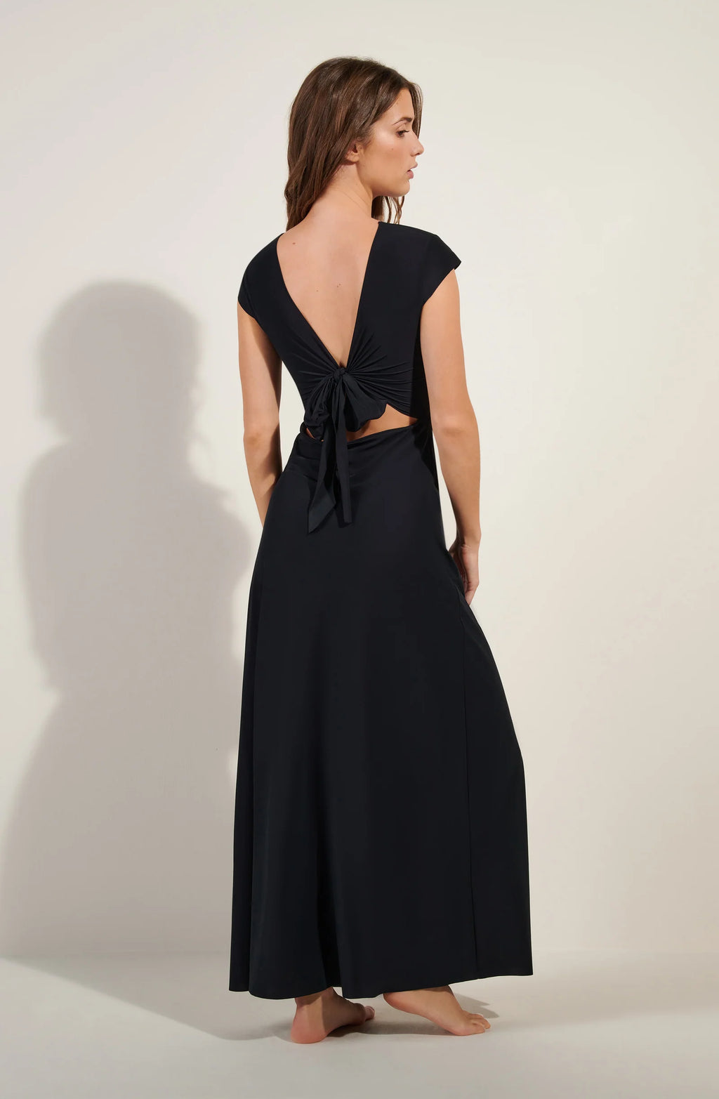 Robe longue Jade à découpe courte