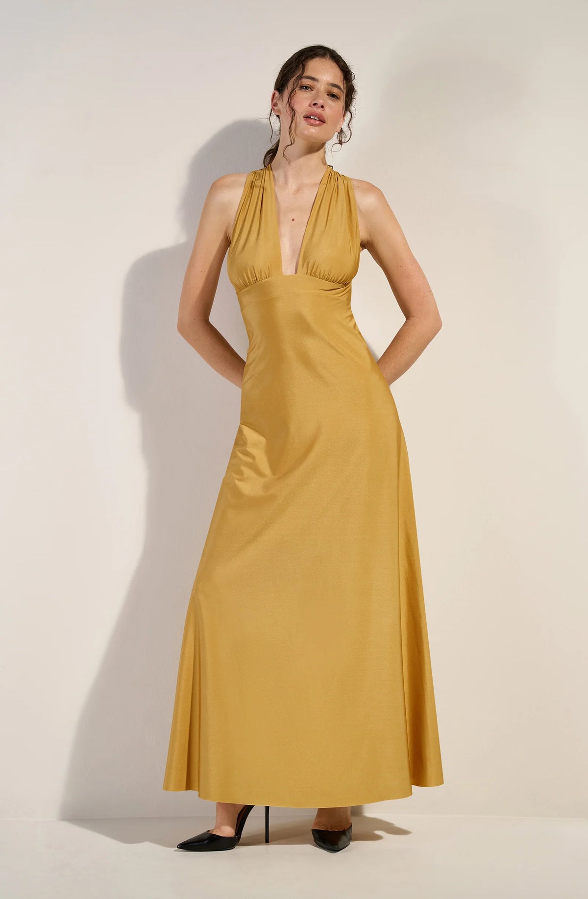 Robe longue citron Reena