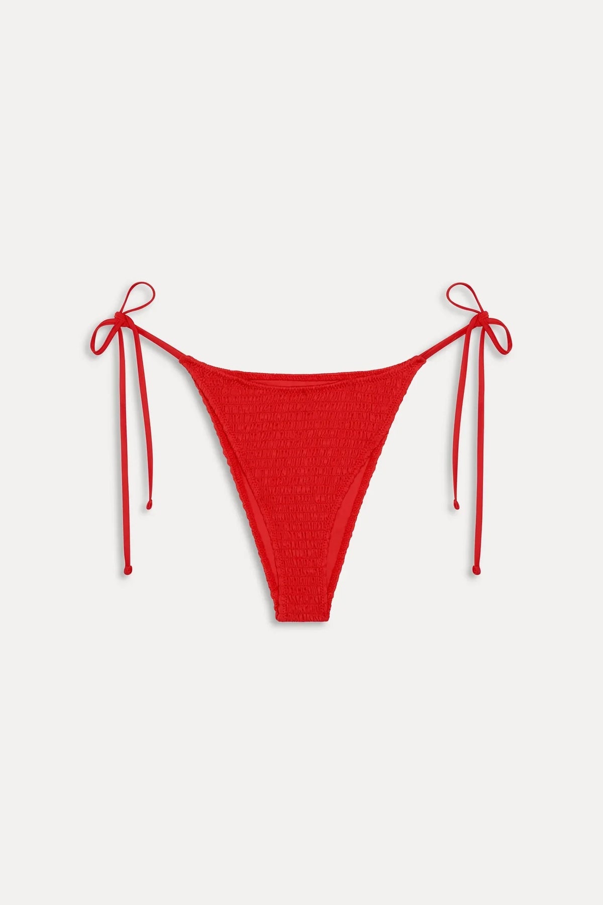 Bas de maillot de bain Soleil froncé coupe coquine - Rouge classique