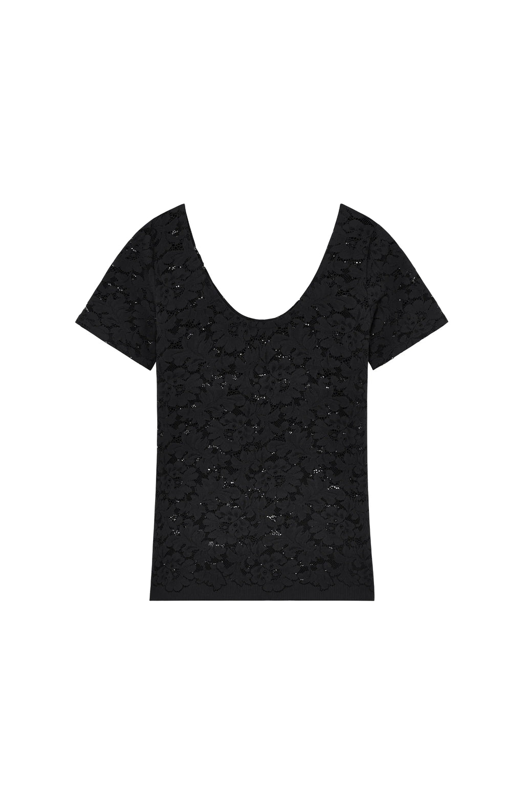 yann Bronze short-sleeved lace top