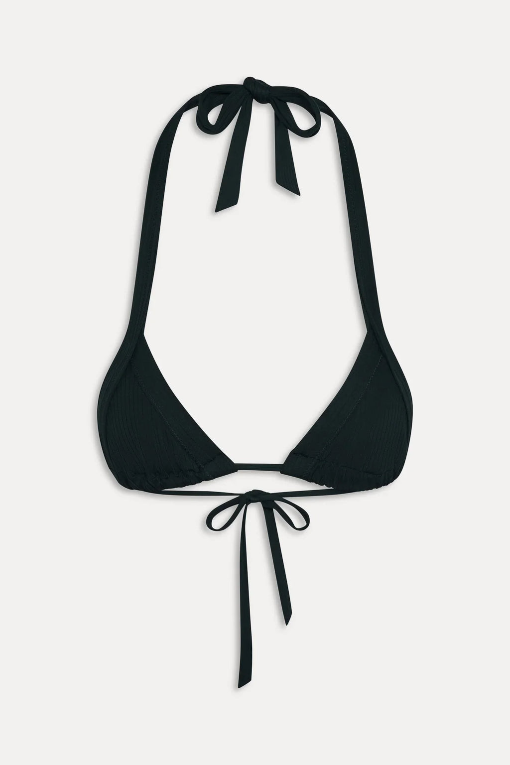Haut de bikini triangle côtelé Taite - Noir