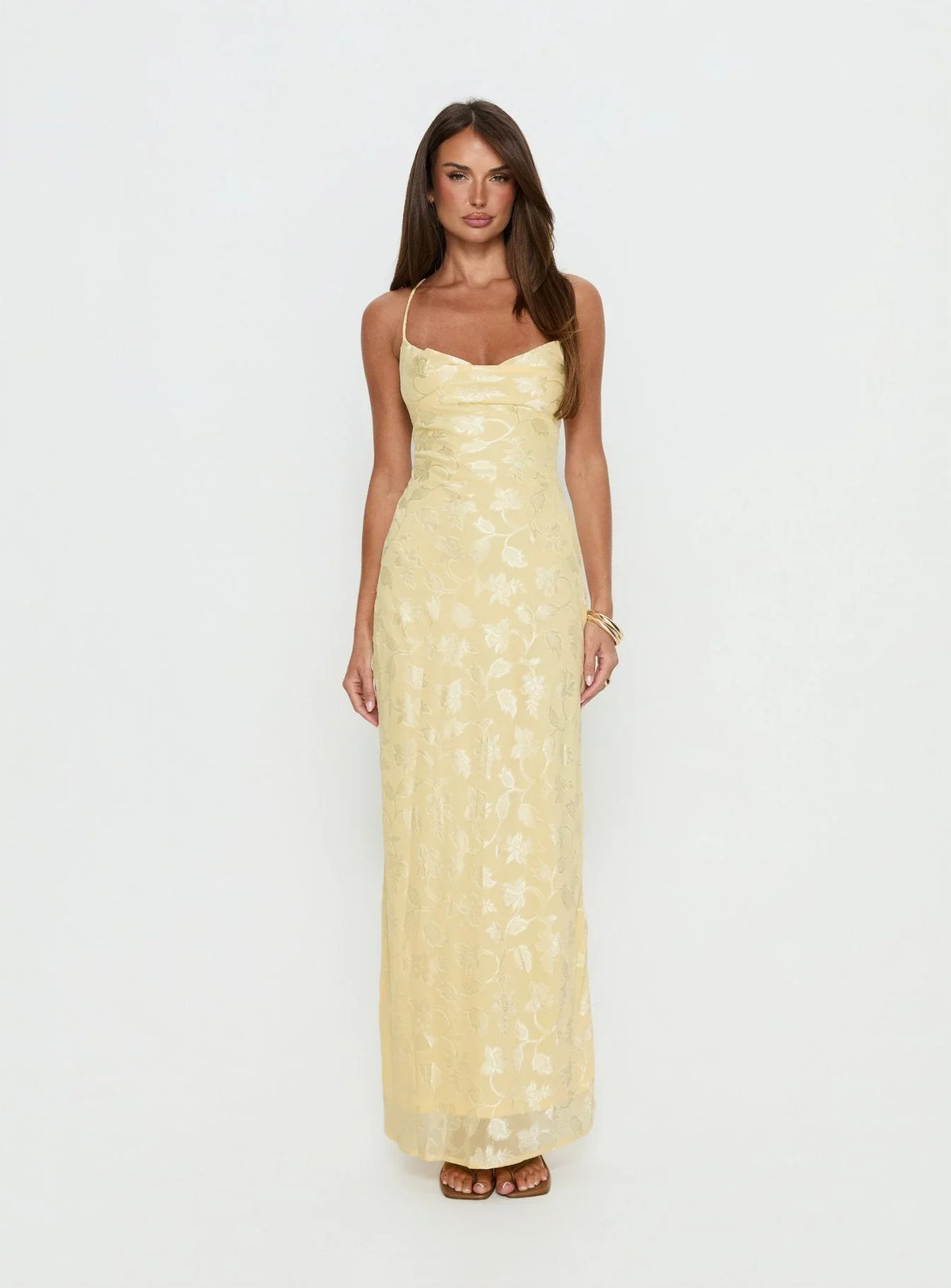 Robe longue Celena à imprimé citrons