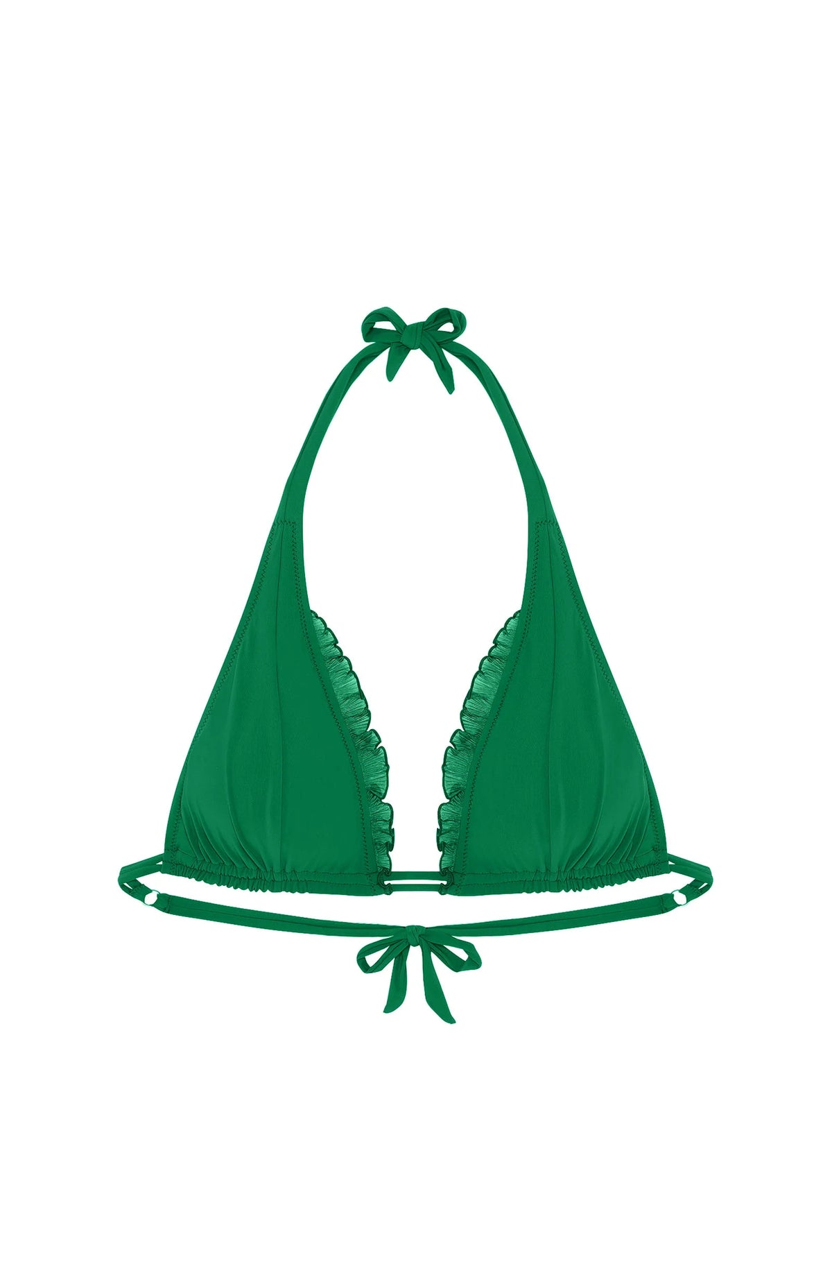 Haut de bikini triangle blanc avec volants maelys