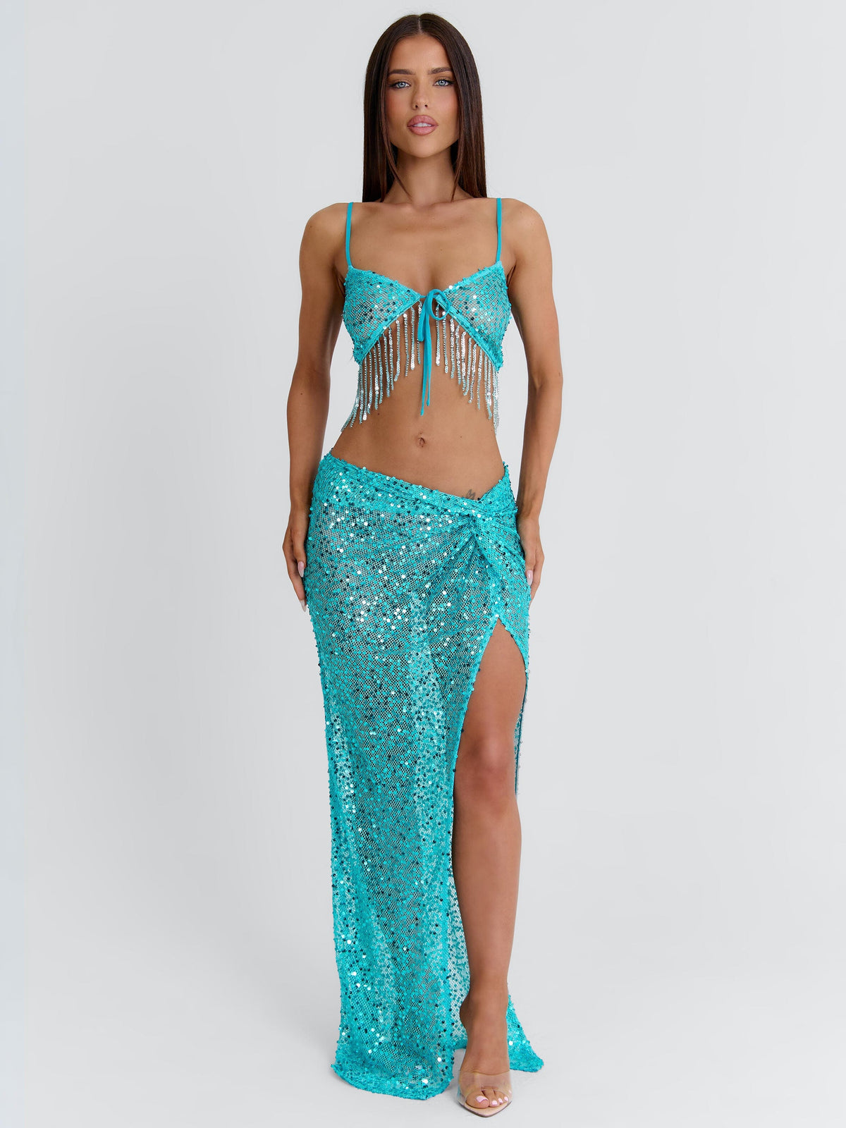 Jupe longue Harrper turquoise