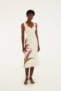 Sand Strelitzia Midi Dress
