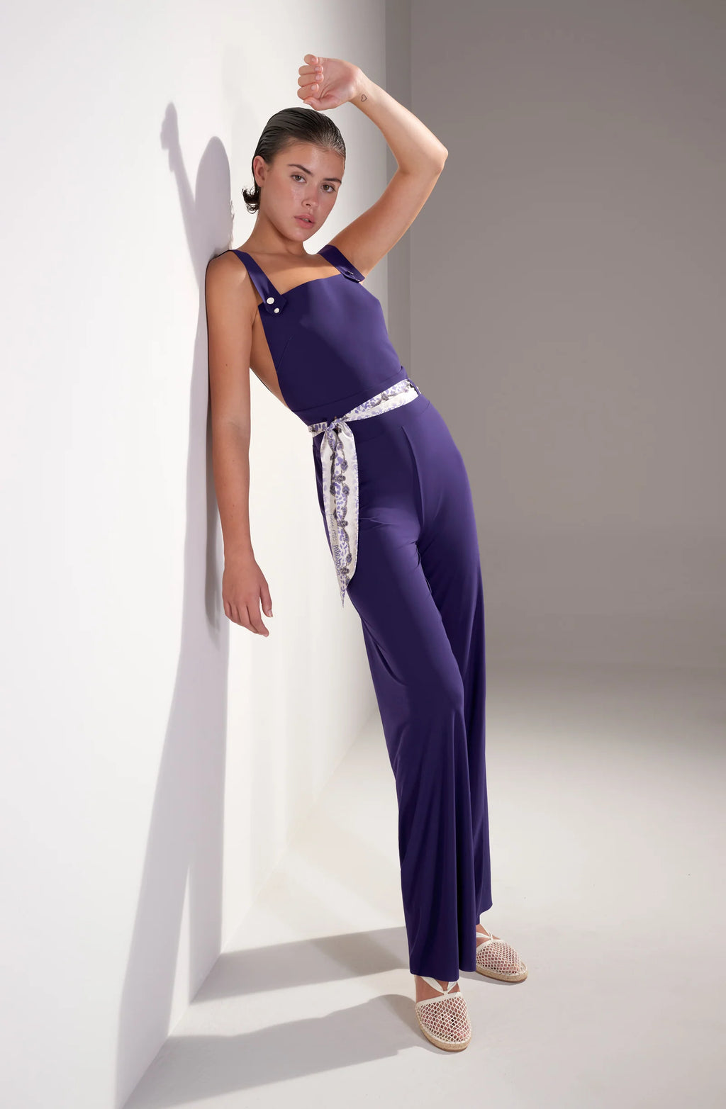 cira Purple slim-fit overalls