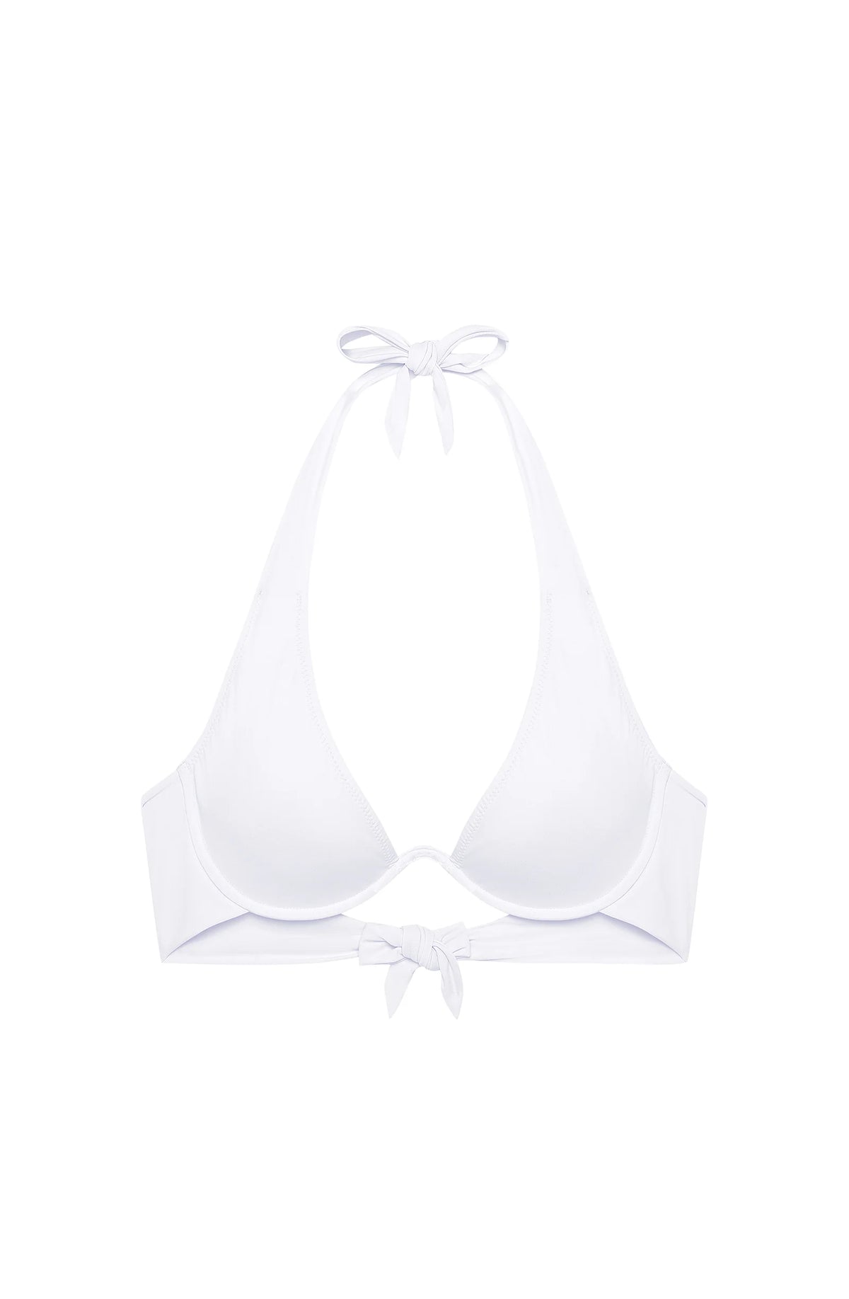camelia White mono-underwired bikini top