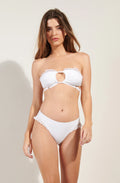 tyma White bikini bottoms with ruffles