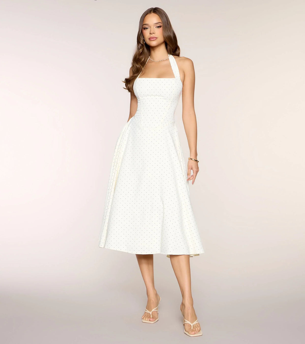 Robe midi parfaite à pois