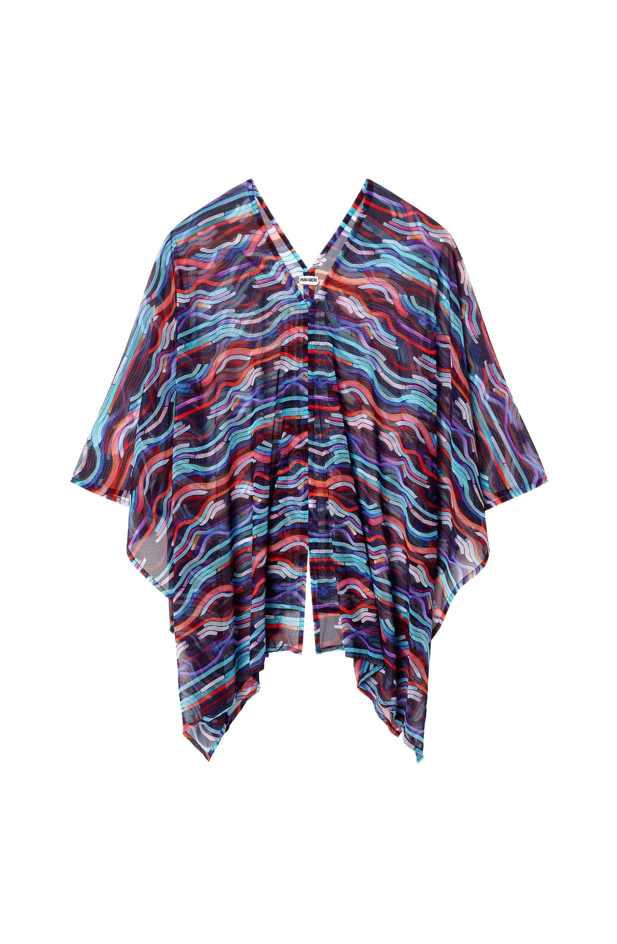 emie Printed poncho NEON