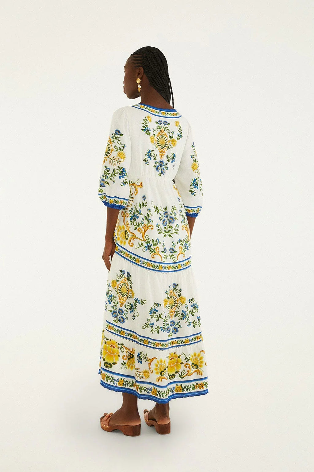 Robe midi à cordon coulissant Off-White Emily Floral Tapestry