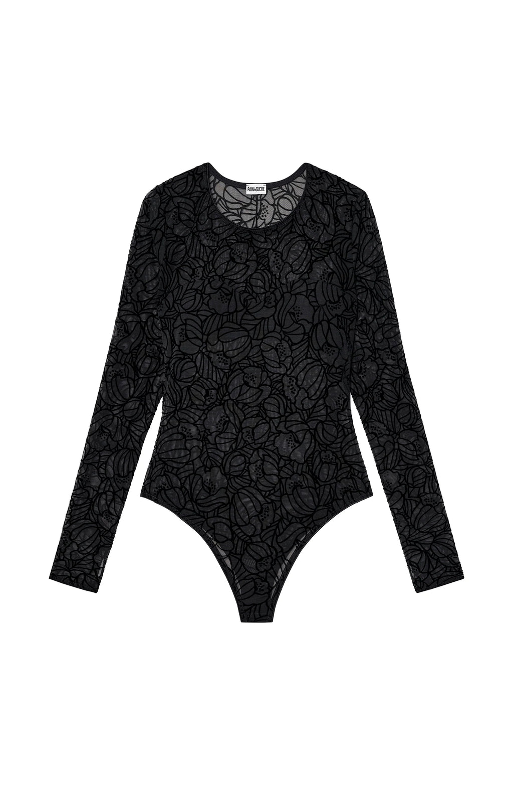 moana Black long-sleeved tanga bodysuit