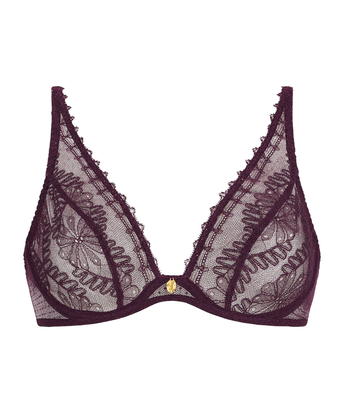 Mystery of Love Soutien-gorge Triangle avec armatures Prune