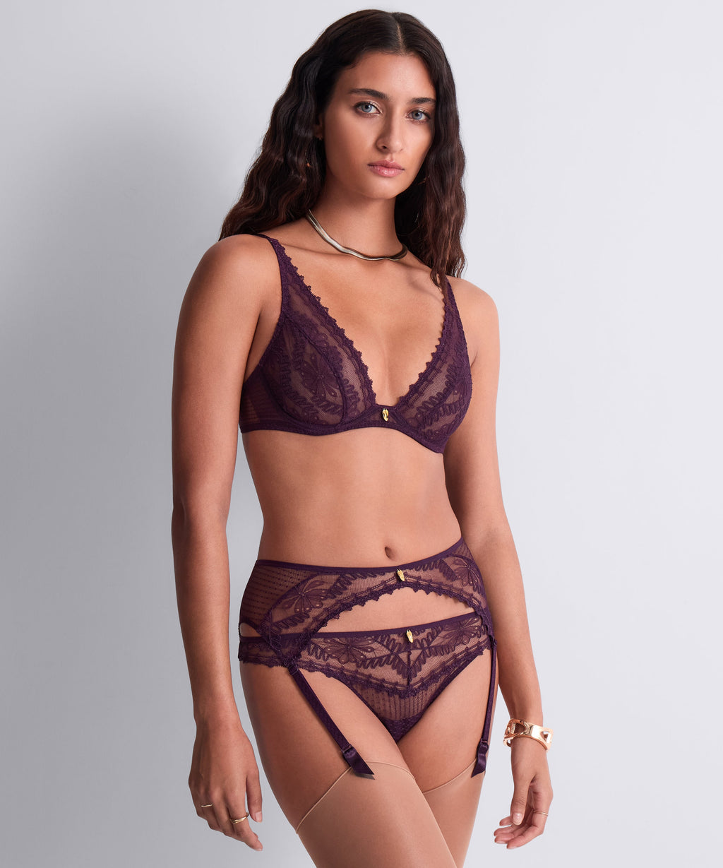 Mystery of Love Soutien-gorge Triangle avec armatures Prune