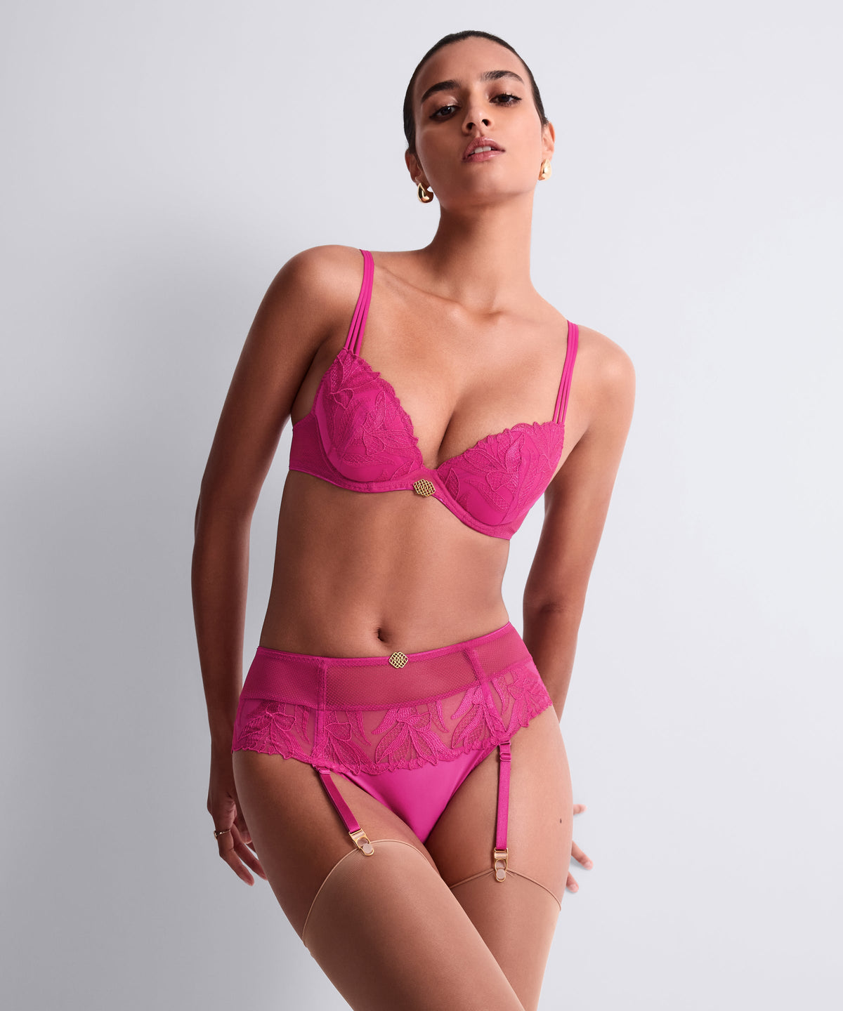 Tanga jarretelles Sweet Euphoria Rose Passion
